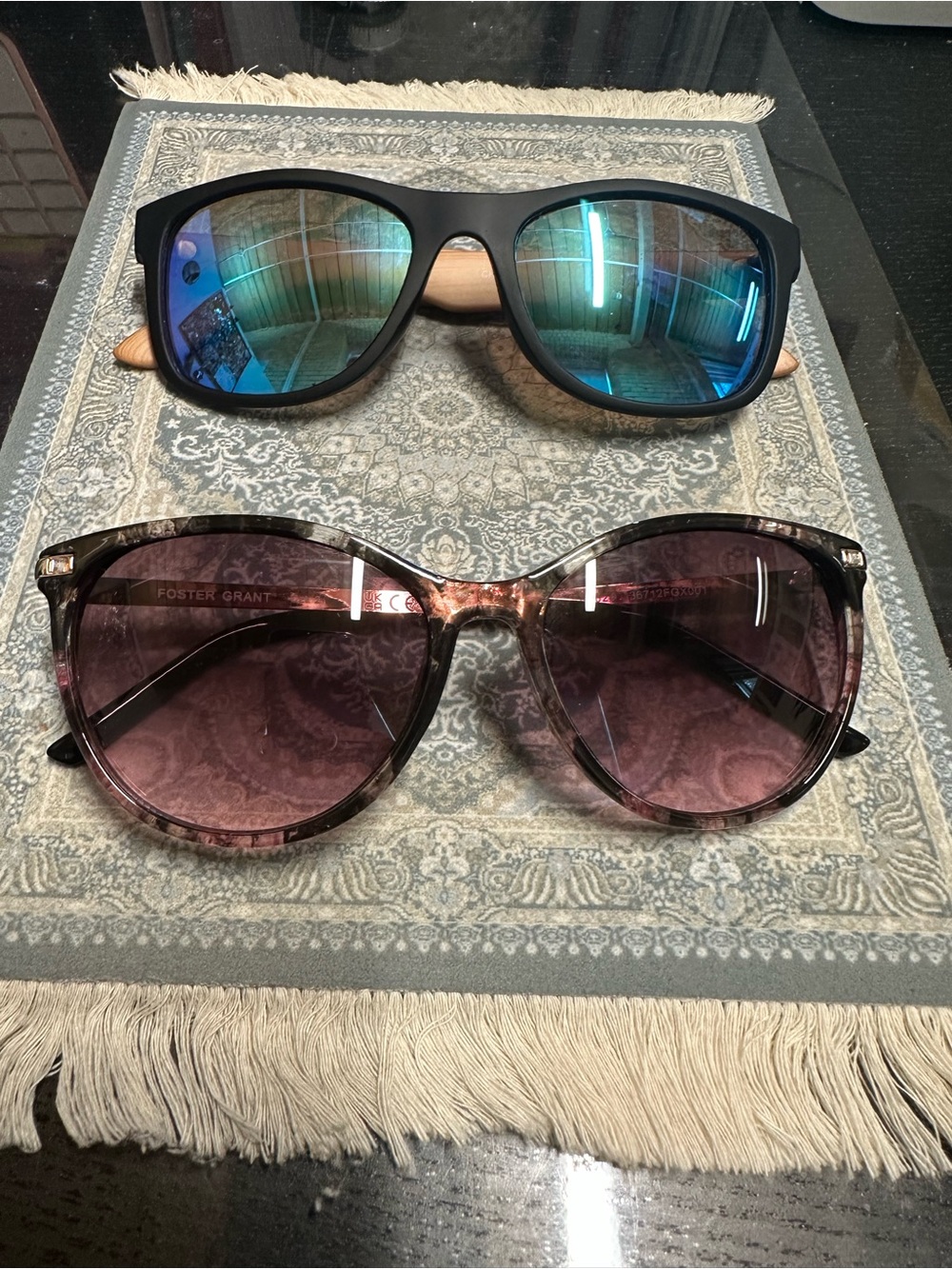 2X Foster Grant Sunglasses  — Blue Mirror & Tortoiseshell Purple Lenses